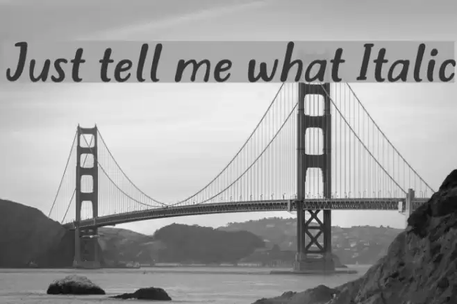 Just tell me what Italic Font examples