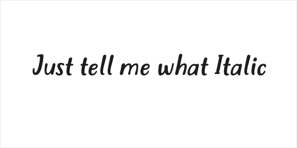 Just tell me what Italic Logo