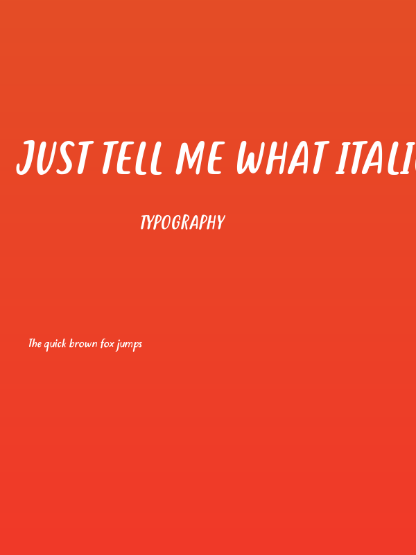 Just tell me what Italic Poster