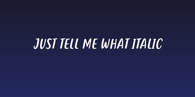 Just tell me what Italic Social Header