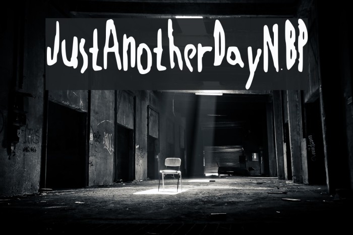 JustAnotherDayNBP Font examples