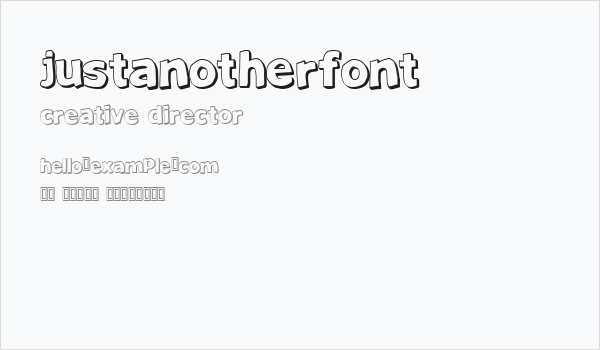 JustAnotherFont Business Card