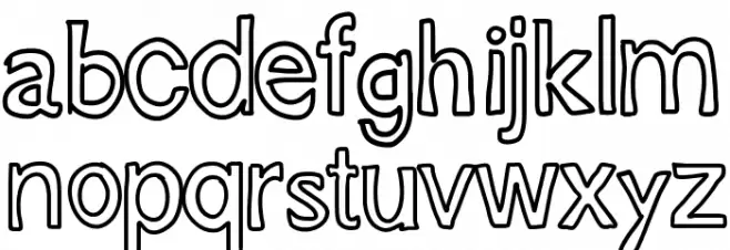 JustColesBlockOutlines Шрифта строчной