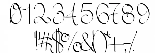 JustColesCursive Font OTHER CHARS