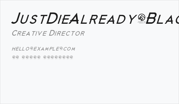 JustDieAlready-BlackItalic Business Card