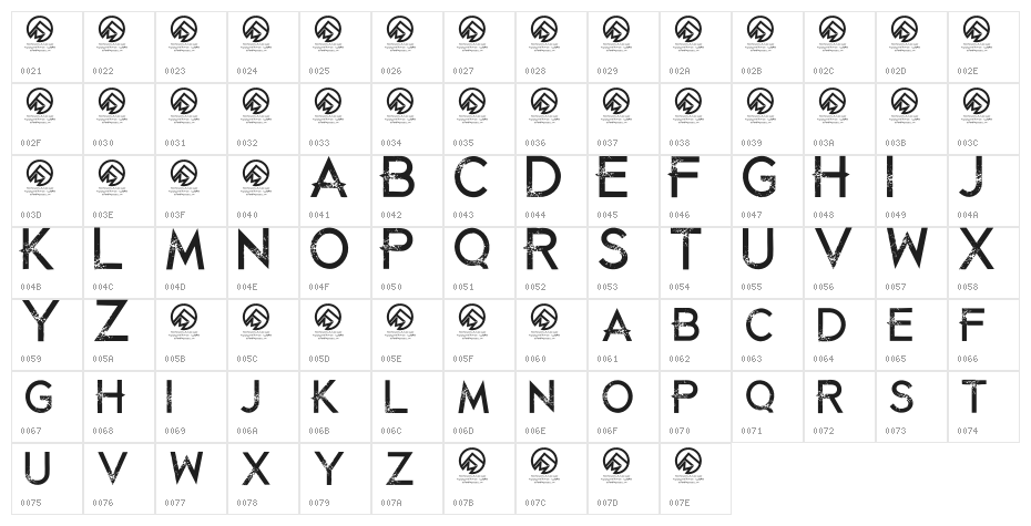 JustDieAlready-Regular Character Map