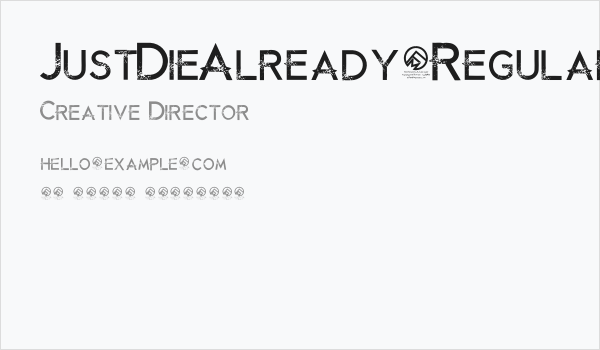 JustDieAlready-Regular Business Card