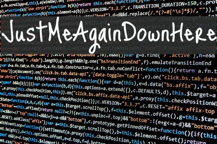 JustMeAgainDownHere Font examples