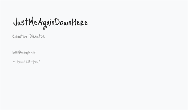 JustMeAgainDownHere Business Card