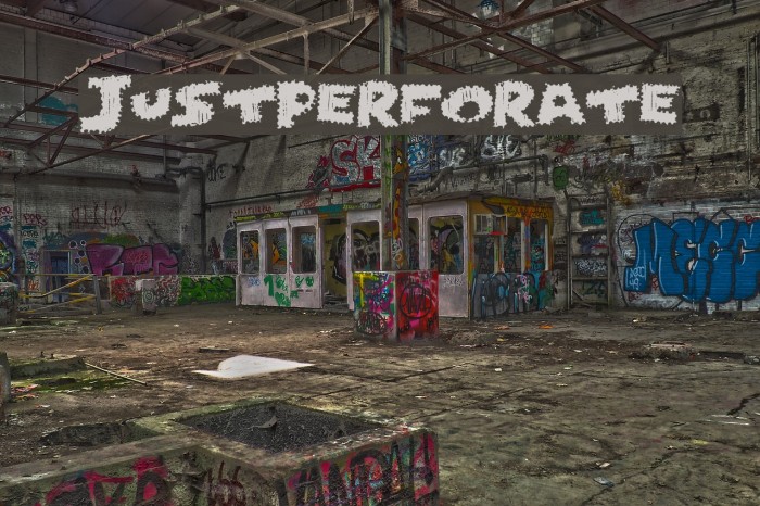 JustPerforate Font examples