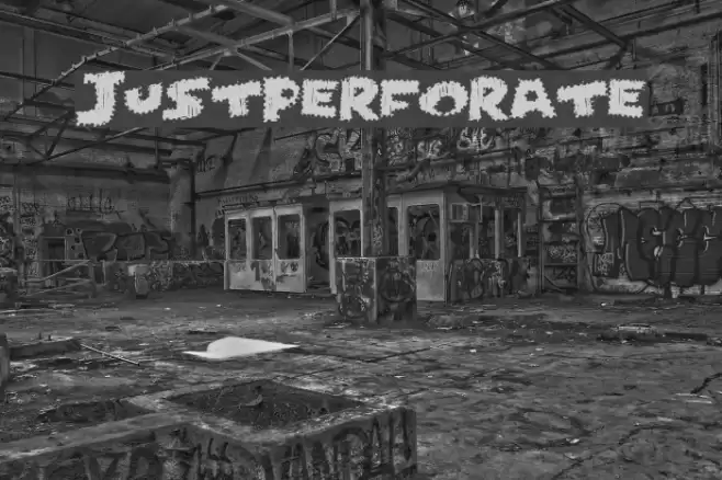 JustPerforate Font examples