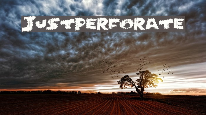 JustPerforate Font examples
