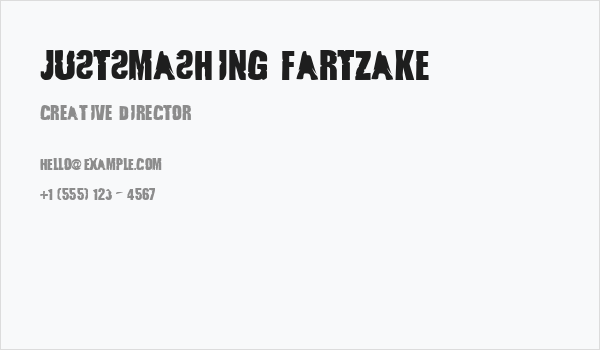 JustSmashing Fartzake Business Card