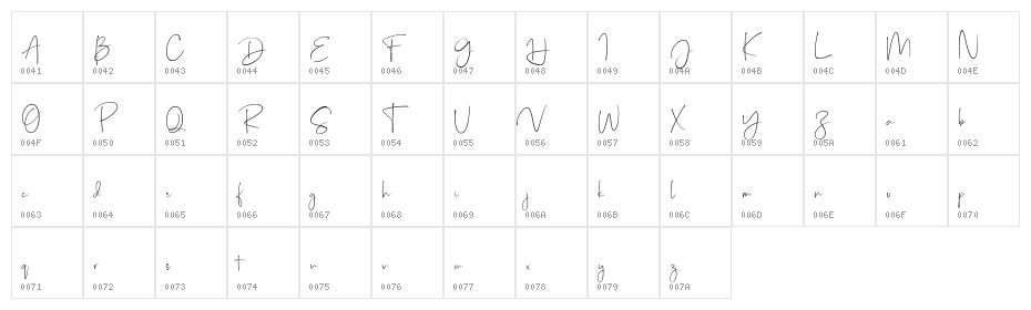 JustSunday Character Map