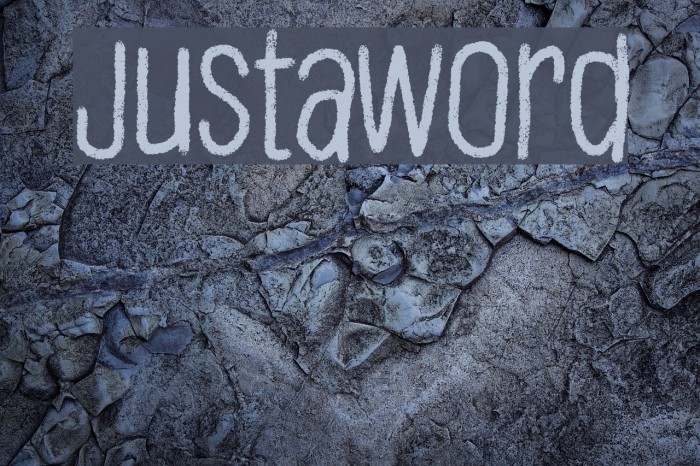 Justaword Font examples