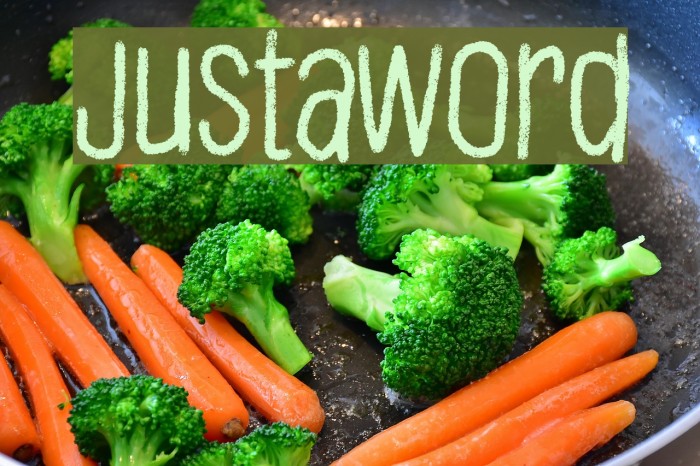 Justaword Font examples