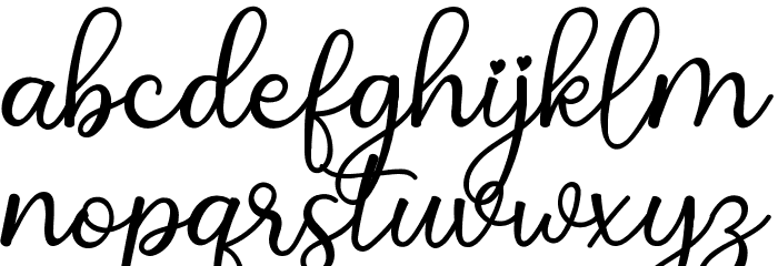 Justica Tail Font LOWERCASE