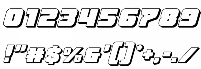 Justice 3D Font OTHER CHARS