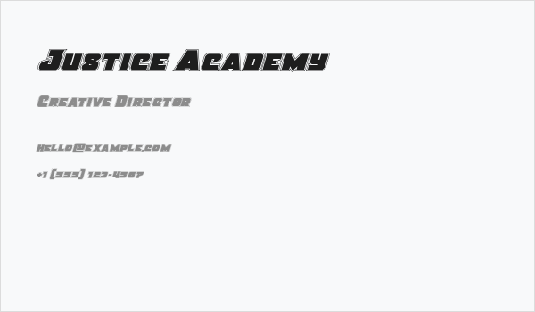 Justice Academy Business Card