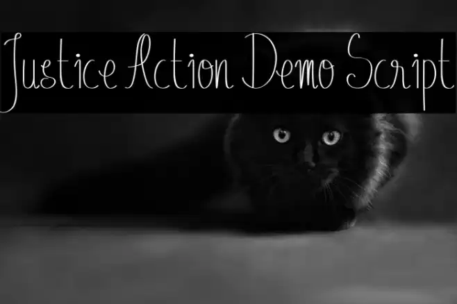 Justice Action Demo Script Font examples