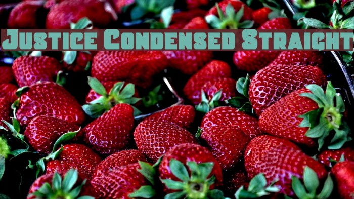 Justice Condensed Straight Font examples