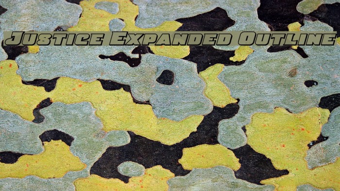 Justice Expanded Outline Font examples