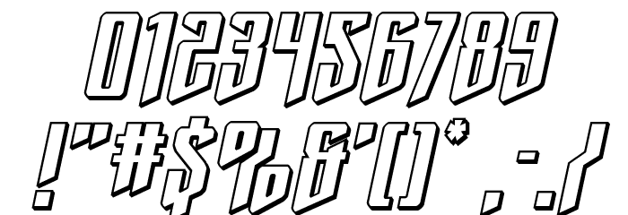 Justice Fighters 3D Italic Font OTHER CHARS