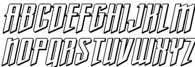 Justice Fighters 3D Italic फ़ॉन्ट अपरकेस