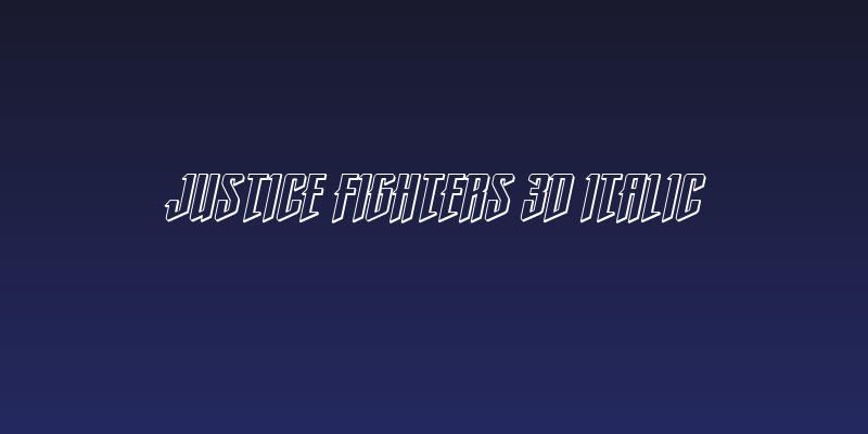 Justice Fighters 3D Italic Social Header