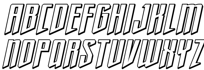Justice Fighters 3D Italic Font LOWERCASE