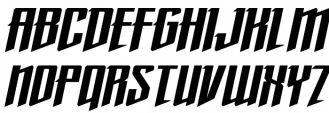 Justice Fighters Expand Italic 字体 大写