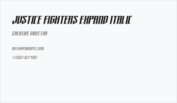 Justice Fighters Expand Italic Business Card