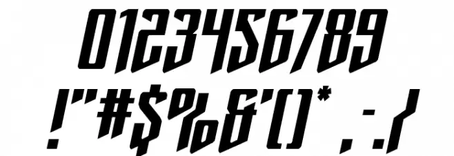 Justice Fighters Italic Font OTHER CHARS