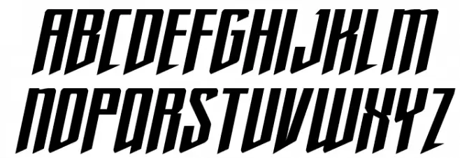 Justice Fighters Italic Caratteri MINUSCOLO
