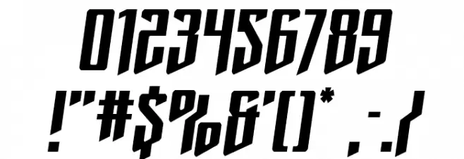 Justice Fighters Semi-Italic Font OTHER CHARS
