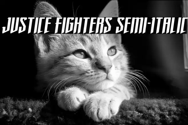 Justice Fighters Semi-Italic Font examples