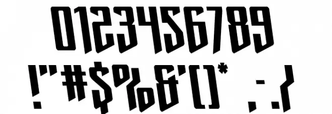 Justice Fighters Semi-Leftalic Font OTHER CHARS