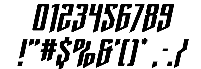 Justice Fighters Spaced Italic Font OTHER CHARS