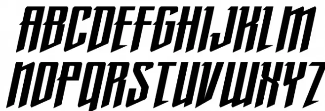 Justice Fighters Spaced Italic Schriftart Groß