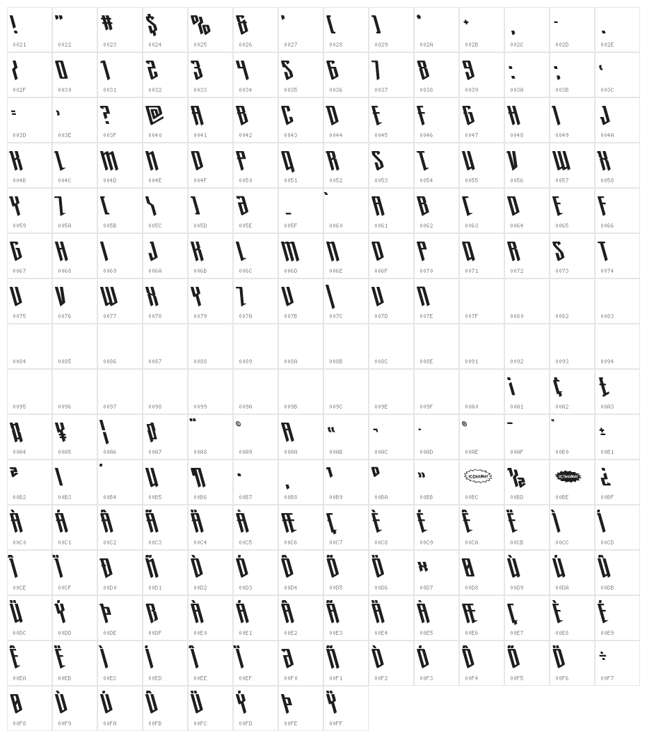 Justice Fighters Super-Left Character Map