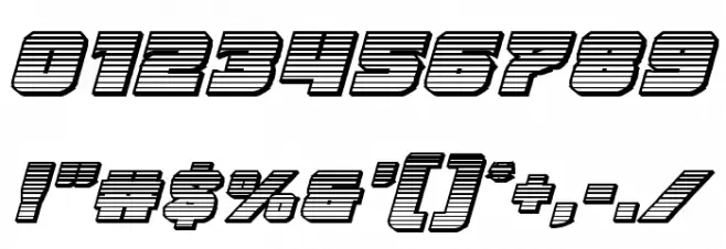 Justice Gradient Outline Font OTHER CHARS