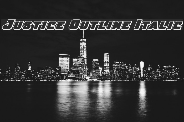 Justice Outline Italic Font examples