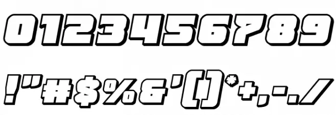 Justice Outline Semi-Italic Font OTHER CHARS