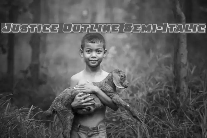 Justice Outline Semi-Italic Font examples