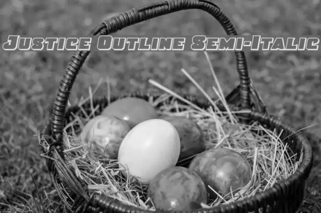 Justice Outline Semi-Italic Font examples