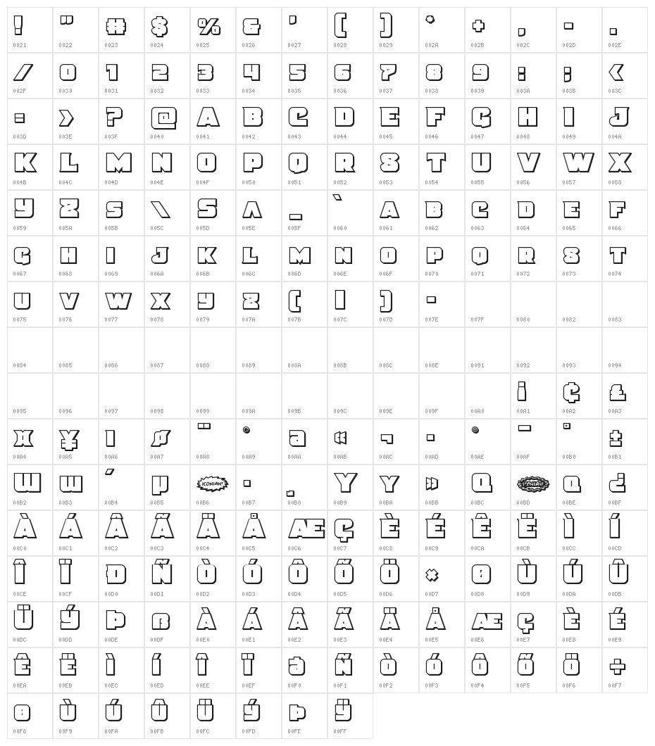 Justice Outline Straight Character Map