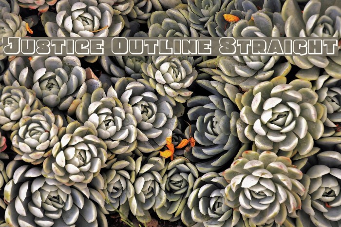 Justice Outline Straight Font examples