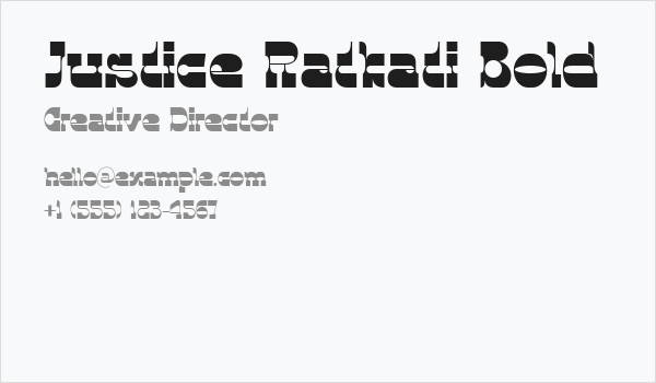 Justice Ratkati Bold Business Card