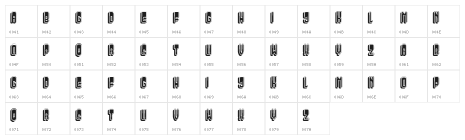 Justice Regular Character Map