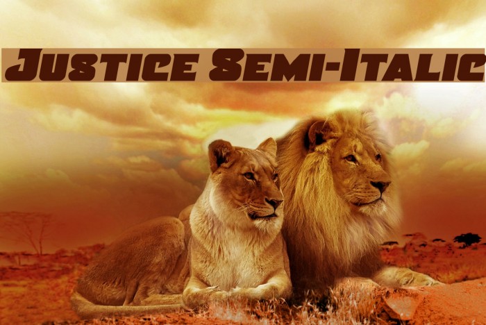 Justice Semi-Italic Font examples
